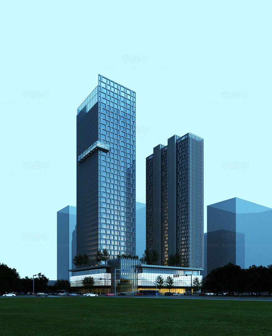 细致办公大厦3d模型